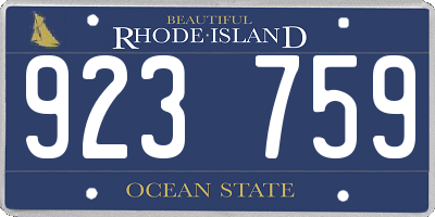 RI license plate 923759
