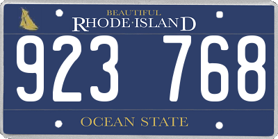 RI license plate 923768