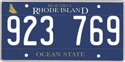RI license plate 923769