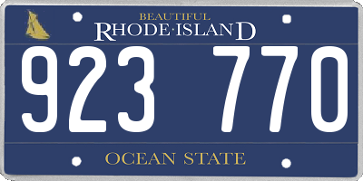 RI license plate 923770