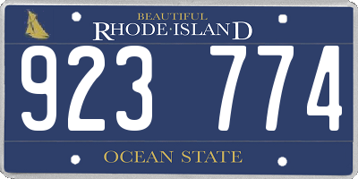 RI license plate 923774