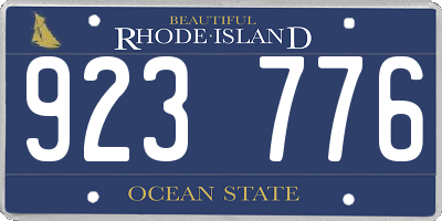 RI license plate 923776