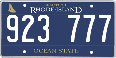 RI license plate 923777