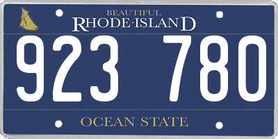 RI license plate 923780