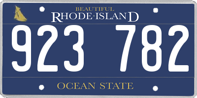 RI license plate 923782