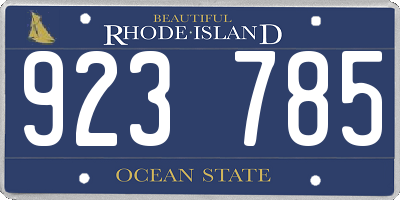 RI license plate 923785
