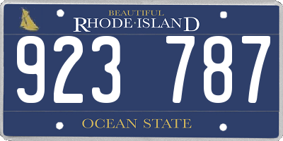 RI license plate 923787