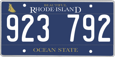 RI license plate 923792