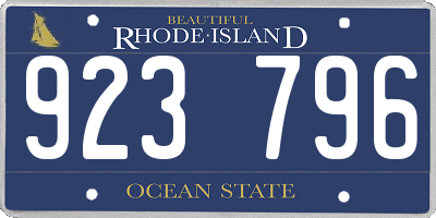RI license plate 923796