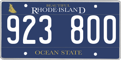 RI license plate 923800