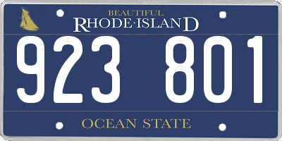 RI license plate 923801