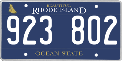 RI license plate 923802