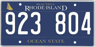 RI license plate 923804