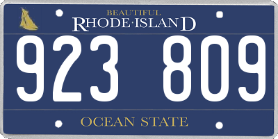 RI license plate 923809