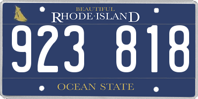 RI license plate 923818