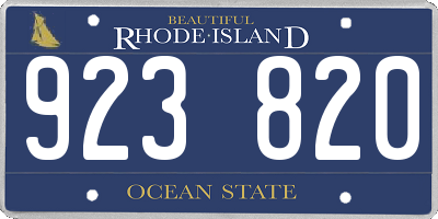 RI license plate 923820