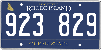 RI license plate 923829