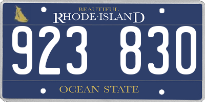 RI license plate 923830