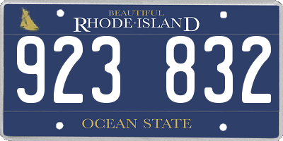 RI license plate 923832
