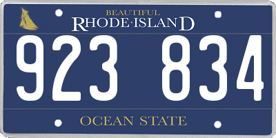 RI license plate 923834