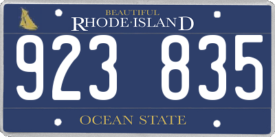 RI license plate 923835