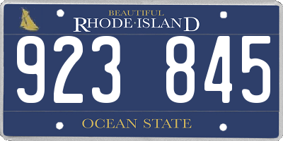 RI license plate 923845