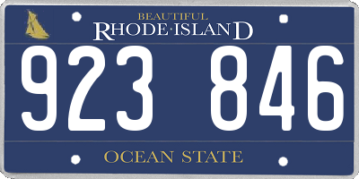 RI license plate 923846