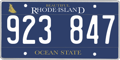 RI license plate 923847