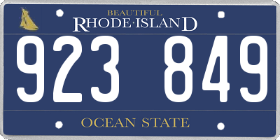 RI license plate 923849