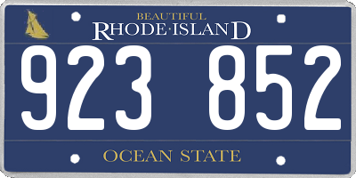 RI license plate 923852