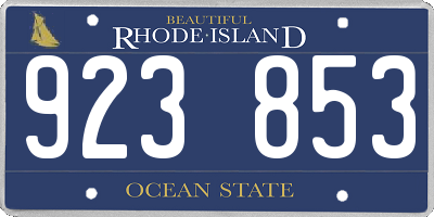 RI license plate 923853