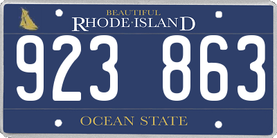 RI license plate 923863