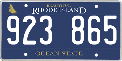 RI license plate 923865