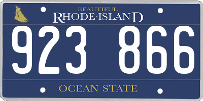 RI license plate 923866