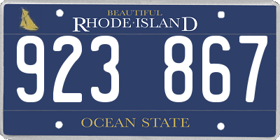 RI license plate 923867