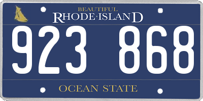 RI license plate 923868