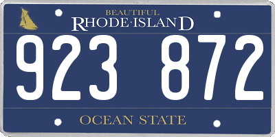 RI license plate 923872