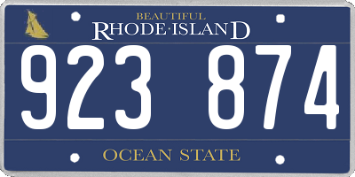RI license plate 923874