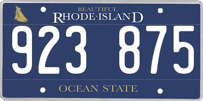 RI license plate 923875