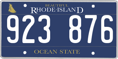 RI license plate 923876