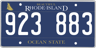 RI license plate 923883