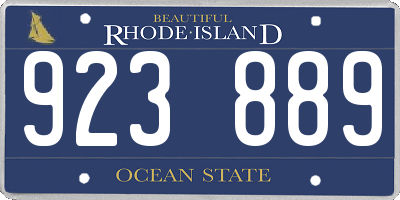 RI license plate 923889