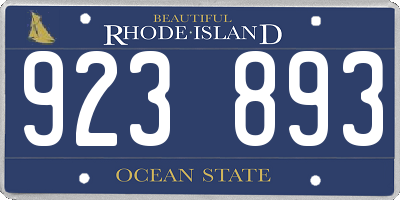 RI license plate 923893