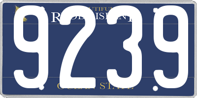 RI license plate 9239