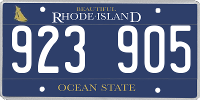 RI license plate 923905
