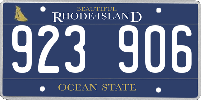 RI license plate 923906