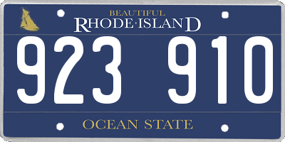 RI license plate 923910