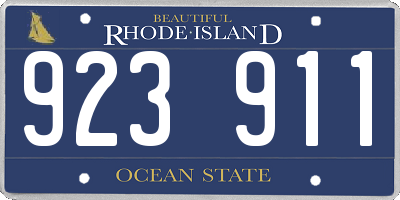 RI license plate 923911