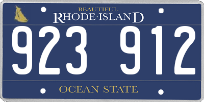 RI license plate 923912