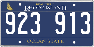RI license plate 923913